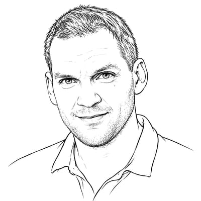 Line drawing of Aljaž Bizjak
